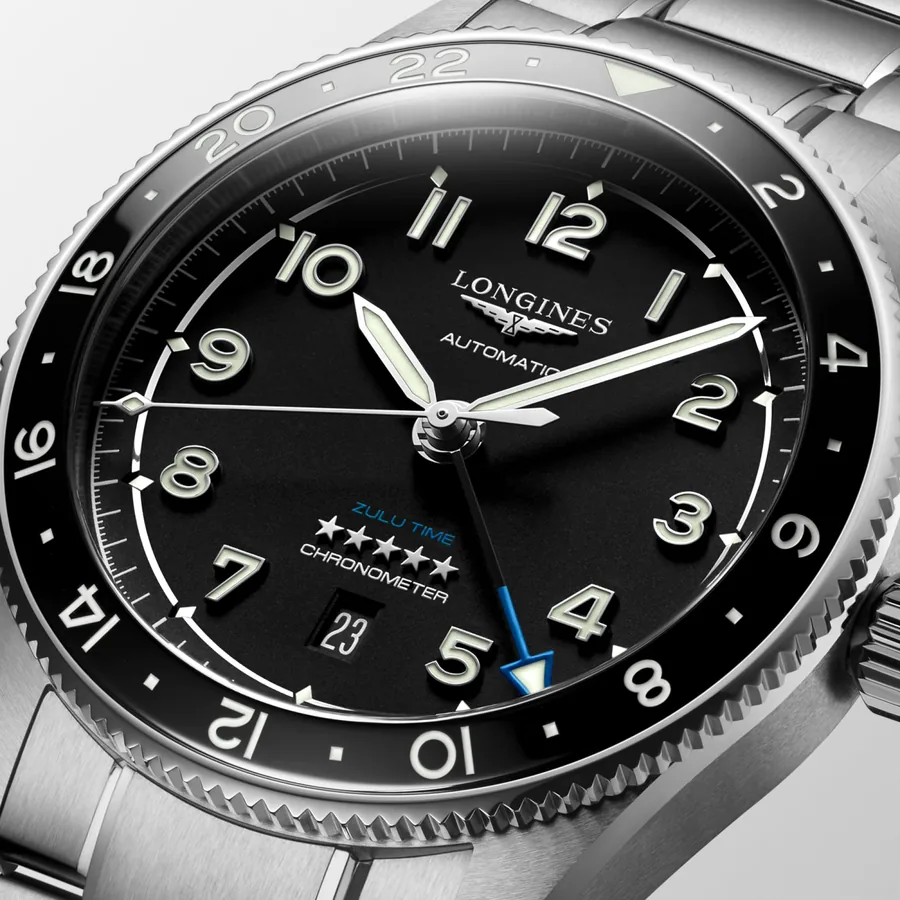 Longines Spirit Zulu Time 42 mm L3.812.4.53.6 — dial detail